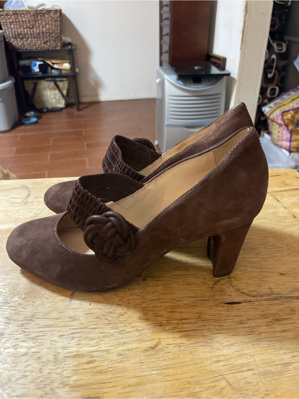 Nurture Madge dark brown suede leather Mary Jane pumps slip on block heel shoe 6 - Picture 12 of 16